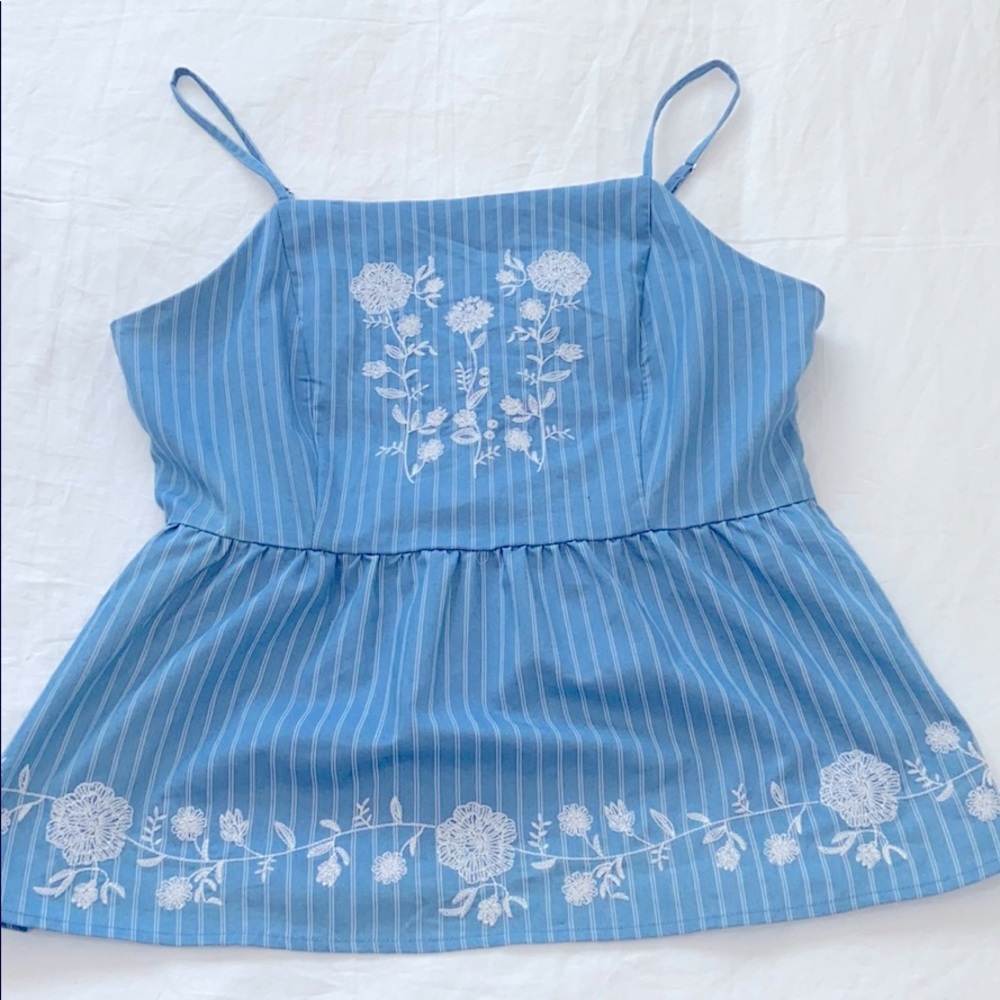 Blue babydoll top